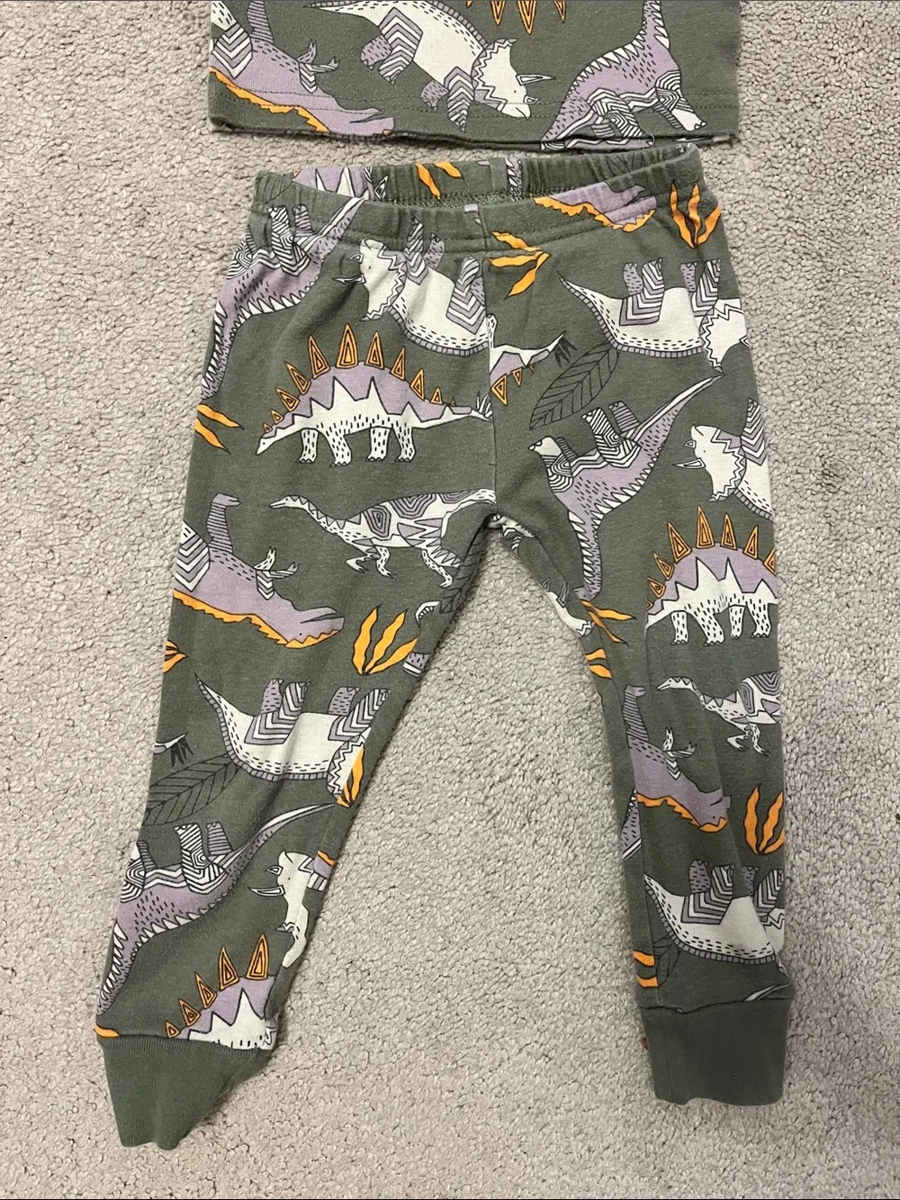 Carter's Olive Green Dinosaur Short Sleeve Pajama Set